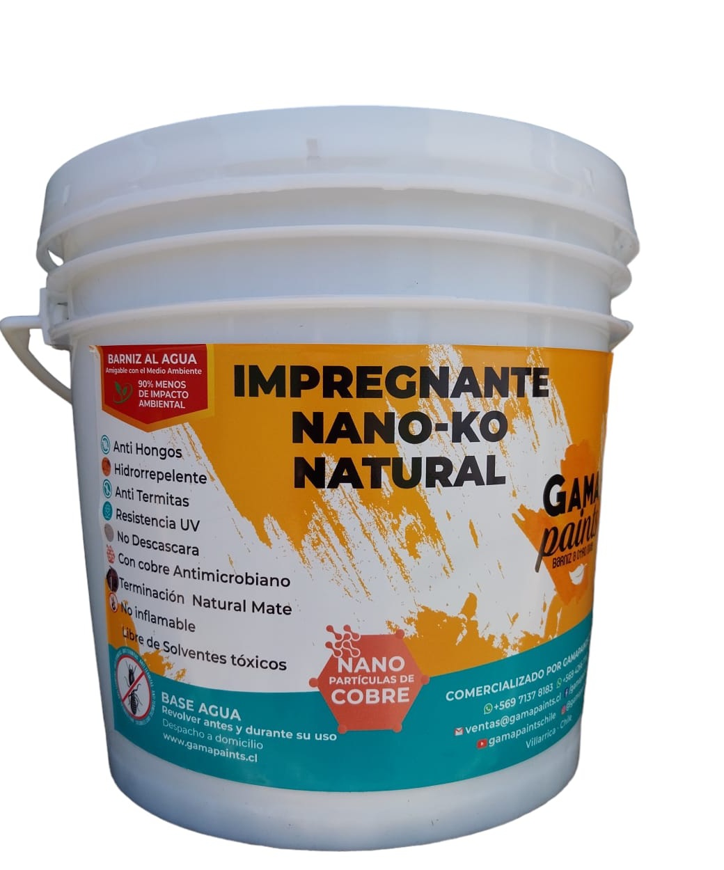 Barniz Impregnante  base agua  para la   protección en profundidad de maderas al interior y ocasionalmente al exterior. CON PROPIEDADES ANTIMICROBIANAS proporcionadas por nanopartículas de cobre coloide de alta calidad, complemento ideal para maderas tratadas con IMPREGNANTE ACUA-KO.